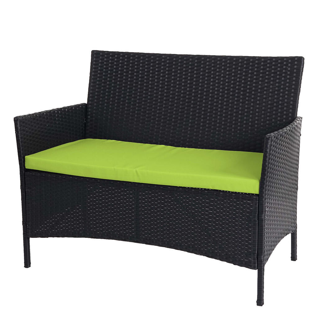 MCW POLY-RATTAN ZAHRADNÍ LAVICE Antracitová, zelená