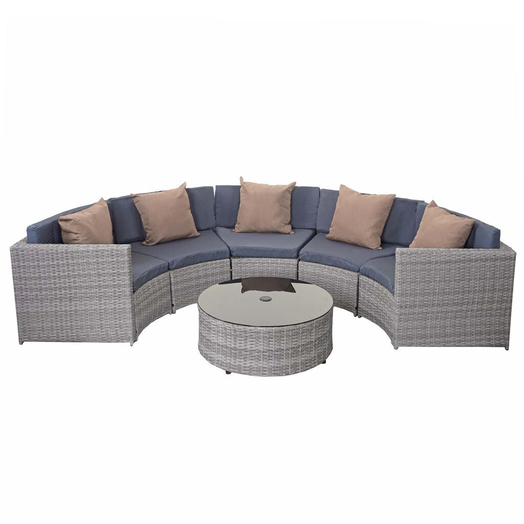 MCW POLY-RATTAN SADA KULATÁ Šedá, antracitová, béžová