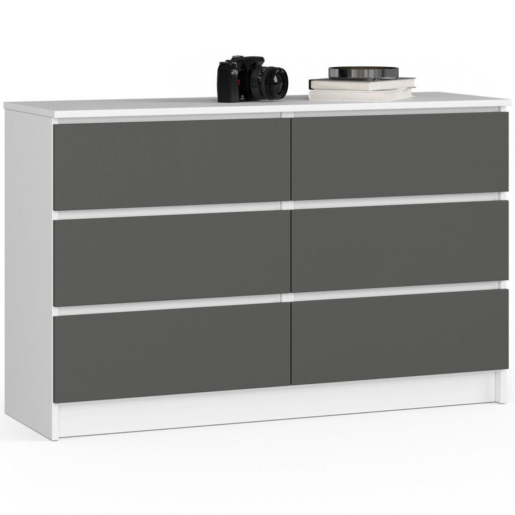 RAUMHIRSCH FURNITURE KOMODA bílá, grafitově šedá 77/120/40