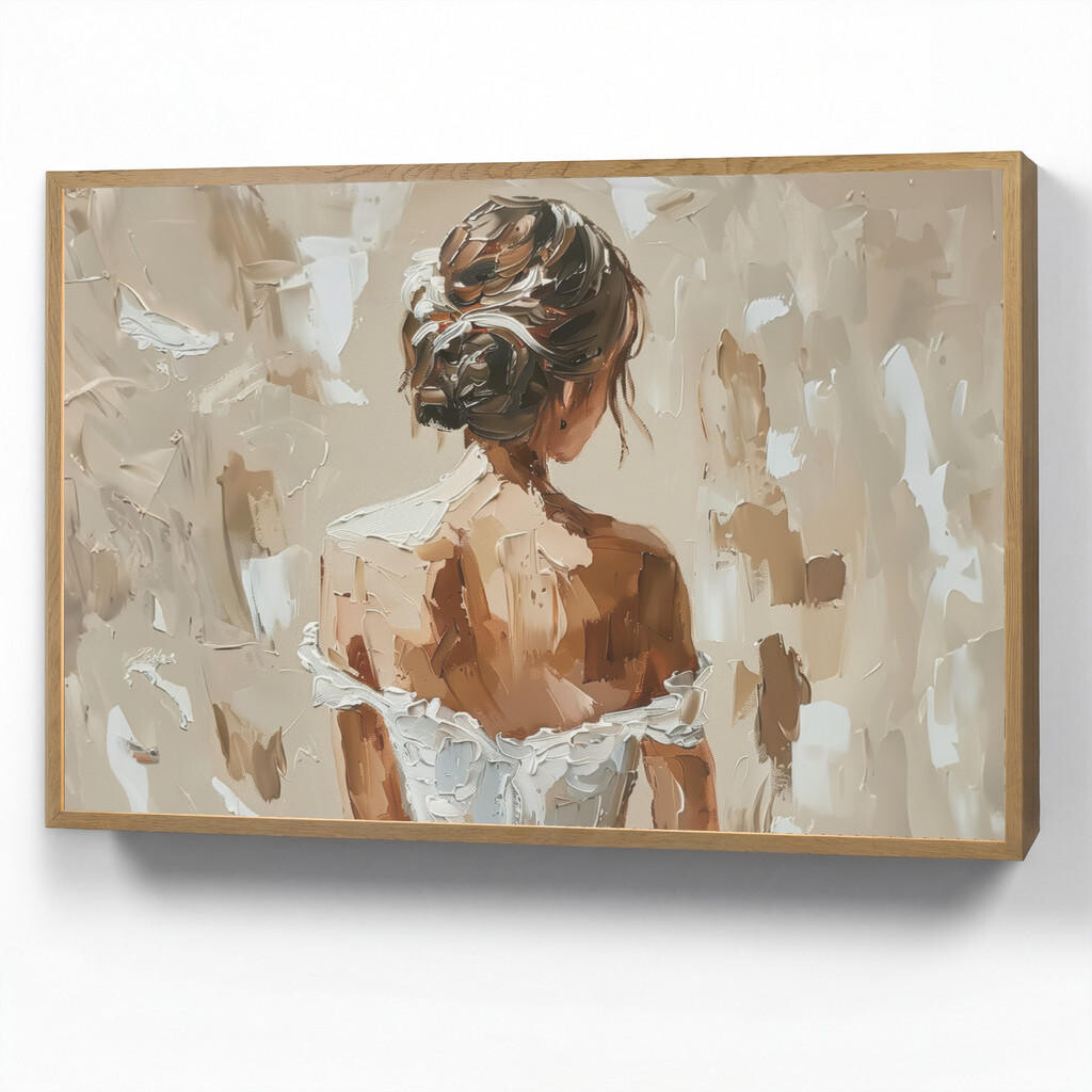 OnlyWow NÁSTĚNNÁ LAMPA S AKUMULÁTOREM Žena - malba - abstraktní - béžová - moderní 100x70 cm