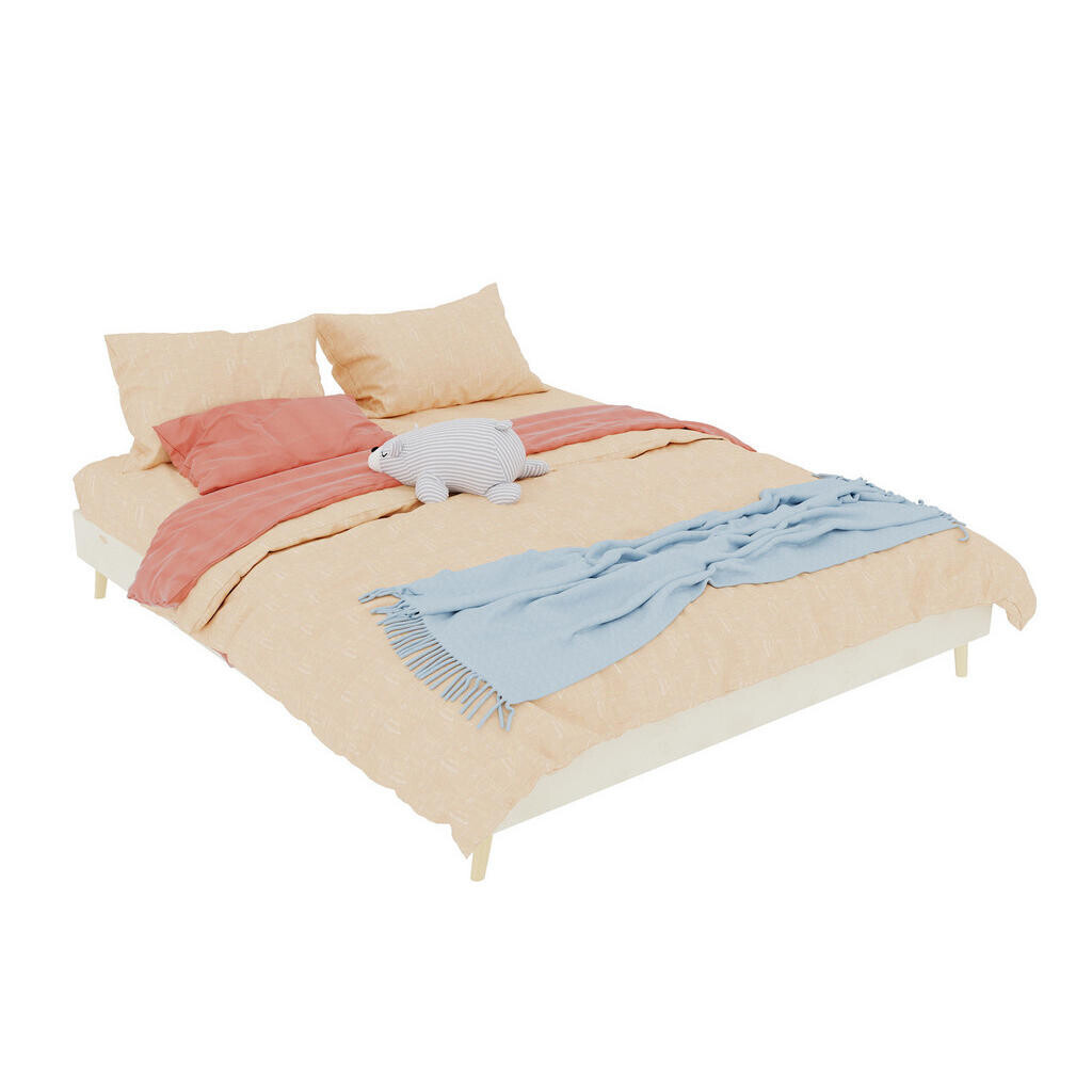 OKWISH POSTELOVÝ rám 160/200 cm béžový z látky a kovu s nastavitelnou opěrkou