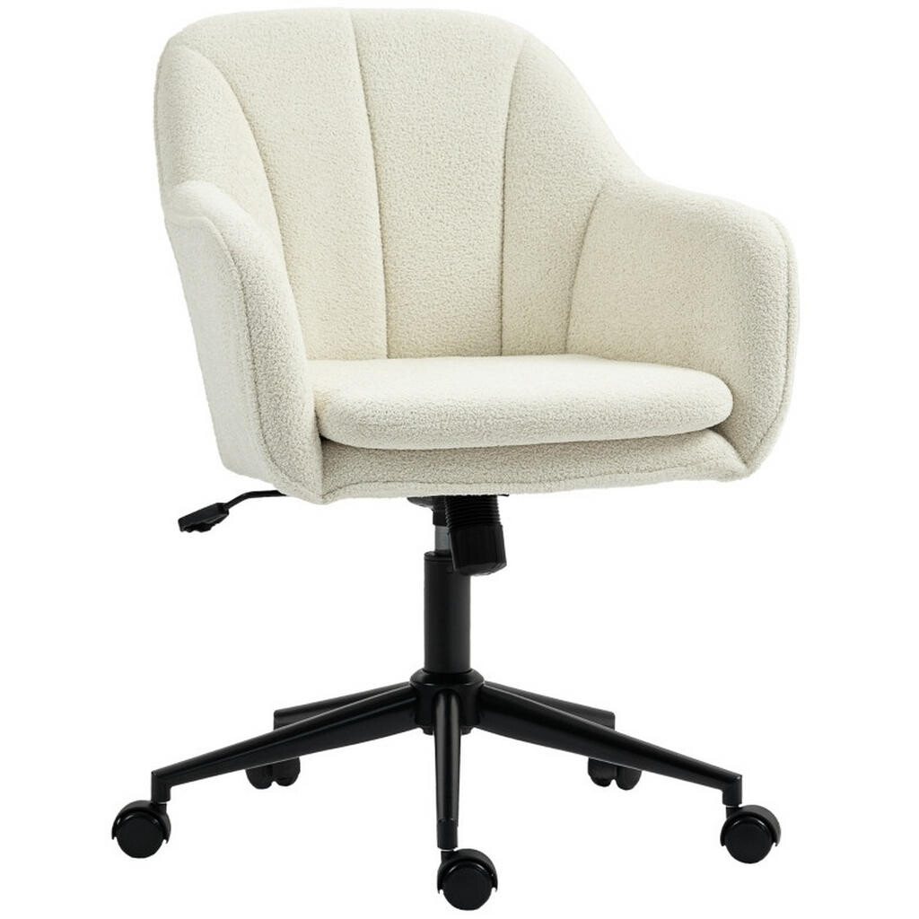 OKWISH KANCELÁŘSKÁ židle 60/63/84-94 cm béžová z polyesteru s nastavitelnou výškou a houpáním