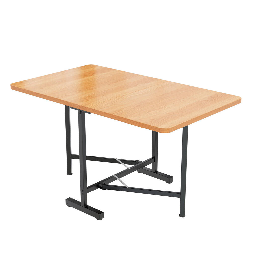 Redom JÍDELNÍ stůl 120/80 cm s výsuvnou a skládací funkcí, úsporný design a nosnost 60 kg, Americký bílý dub
