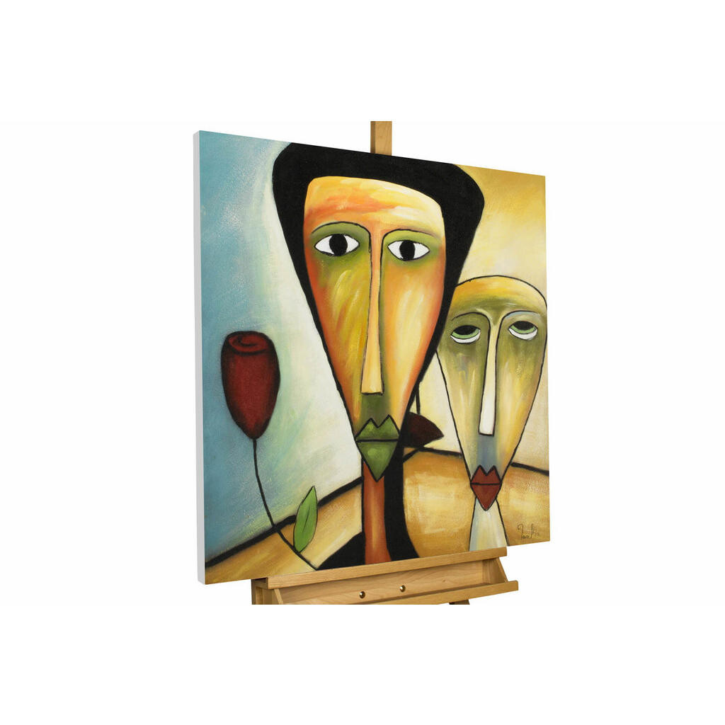 KUNSTLOFT RUČNĚ MALOVANÝ AKRYLOVÝ OBRAZ MODRÝ/ŽLUTÝ, 80/80 CM