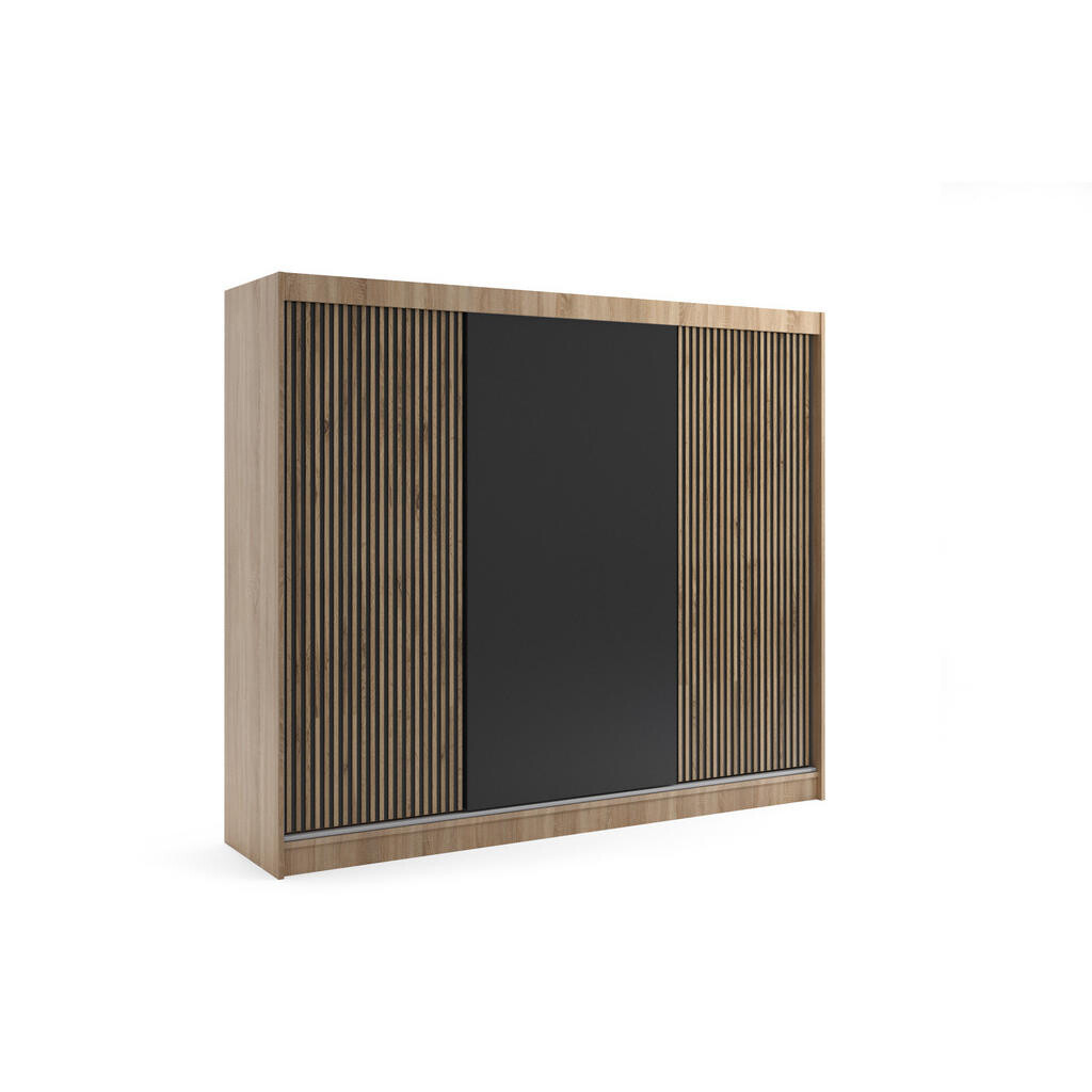 ALTDECOR ŠATNÍ SKŘÍŇ VILAN s lamelami/LED – 250 cm – Sonoma dub | dub wotan