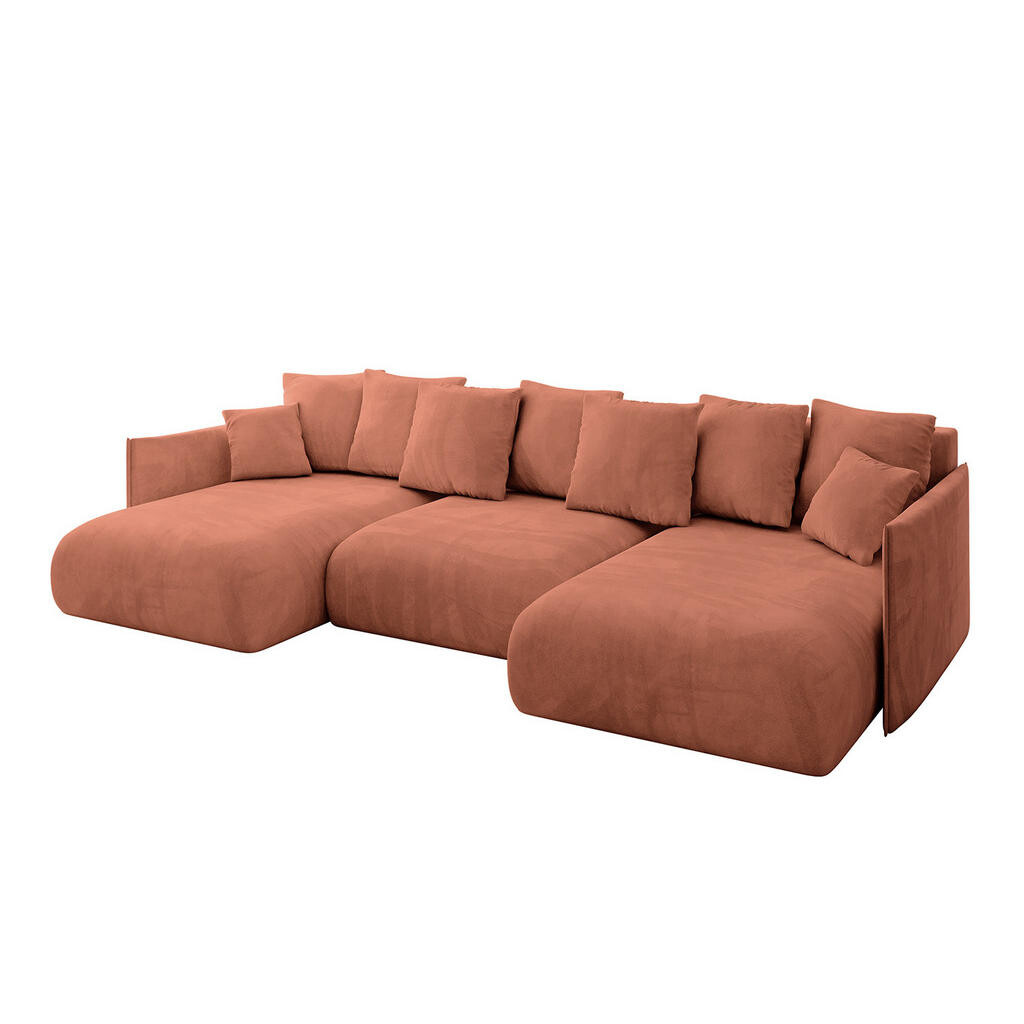 ALTDECOR SEDACÍ SOUPRAVA s funkcí lůžka a úložným prostorem ONESK-U 317x177x72 meruňková velur