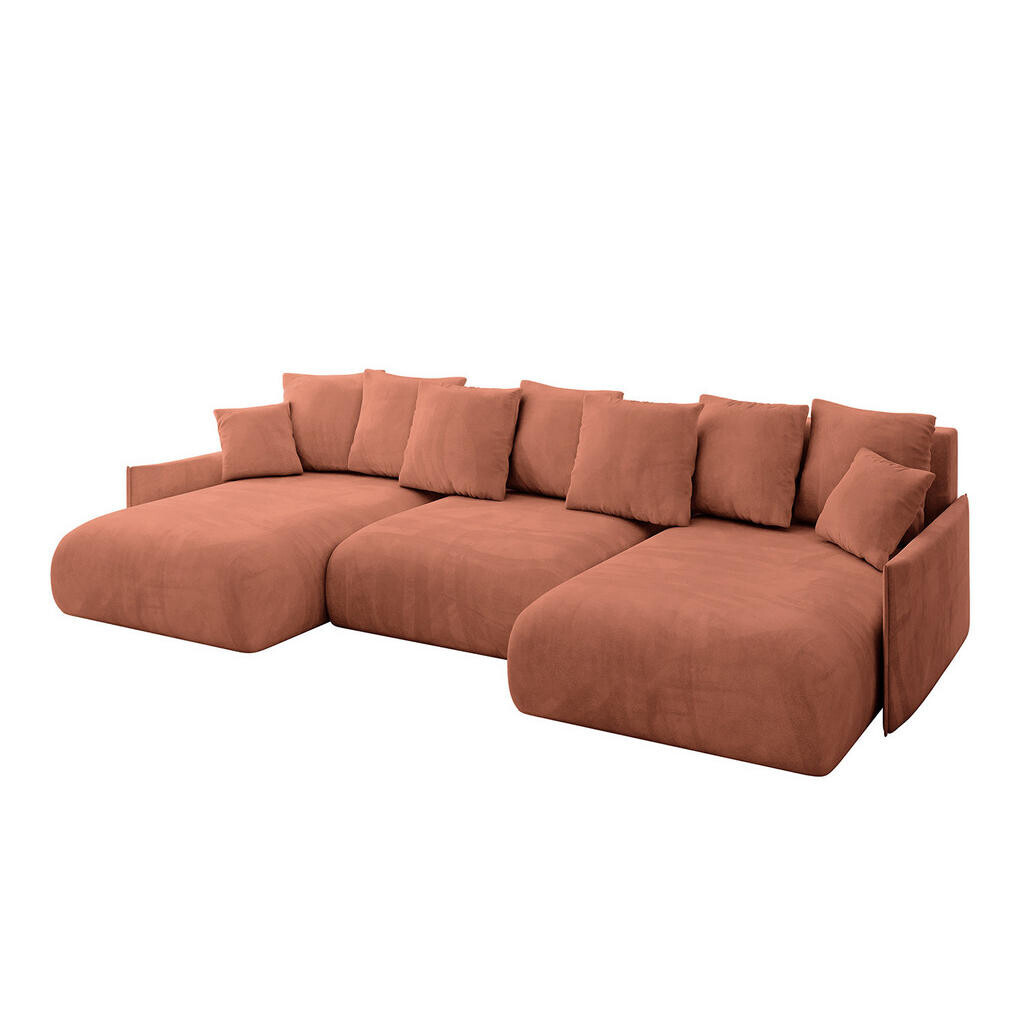 ALTDECOR SEDACÍ SOUPRAVA s funkcí lůžka a úložným prostorem pod lůžkem ONESK-U-v1 317x177x72 meruňkový velur