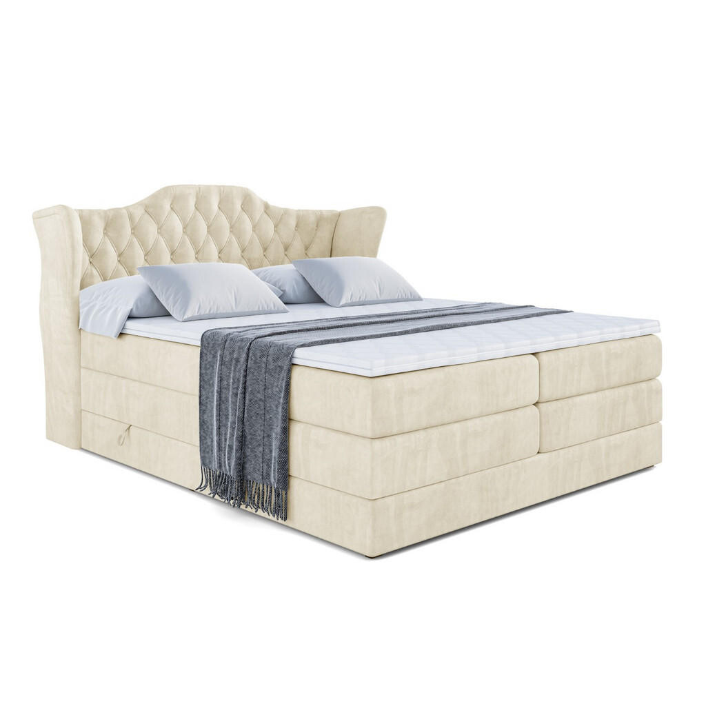 ALTDECOR POSTEL boxspring VILA KING – 140x200 – H3/H4 – béžová