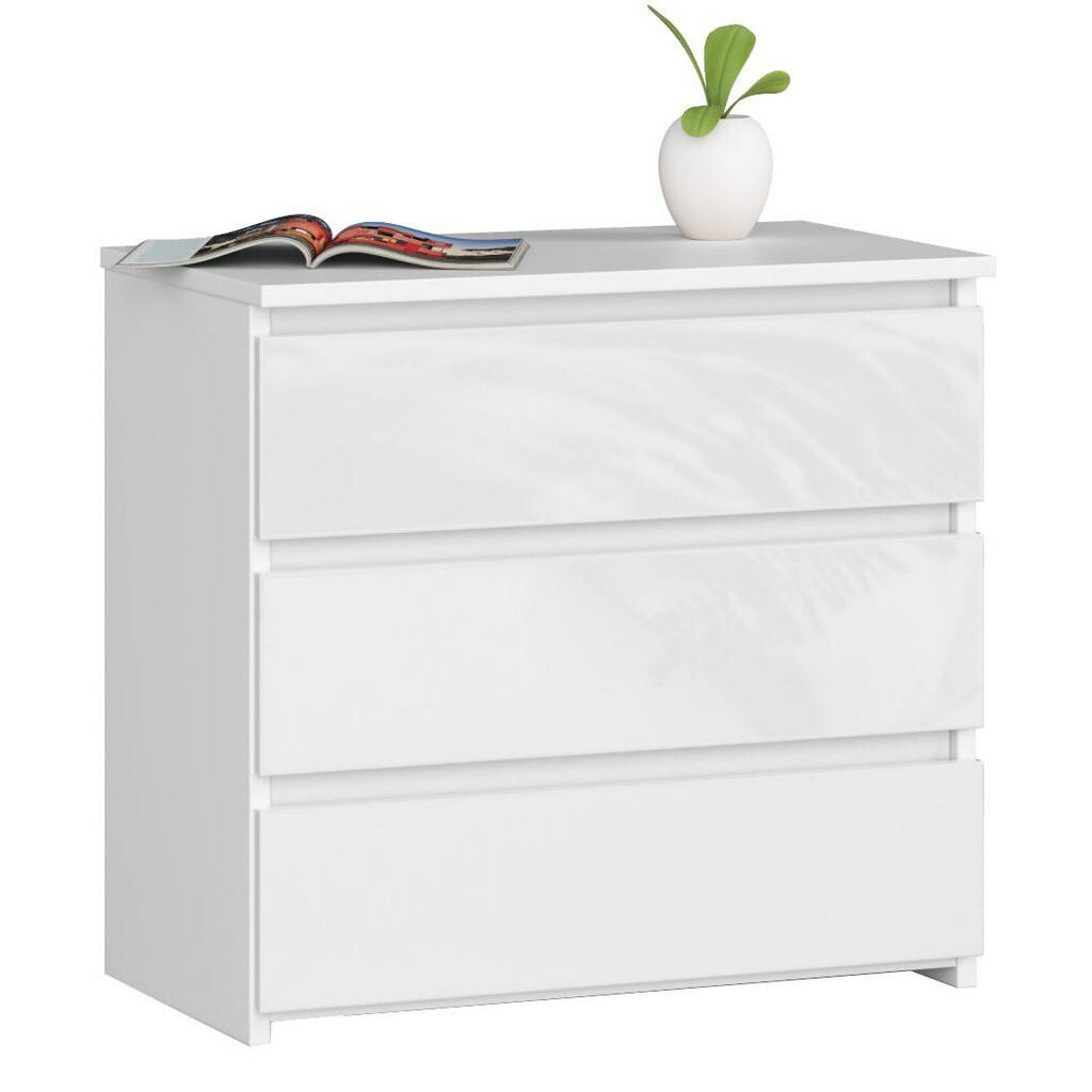 RAUMHIRSCH FURNITURE KOMODA bílá, bílá lesklá 57/60/35