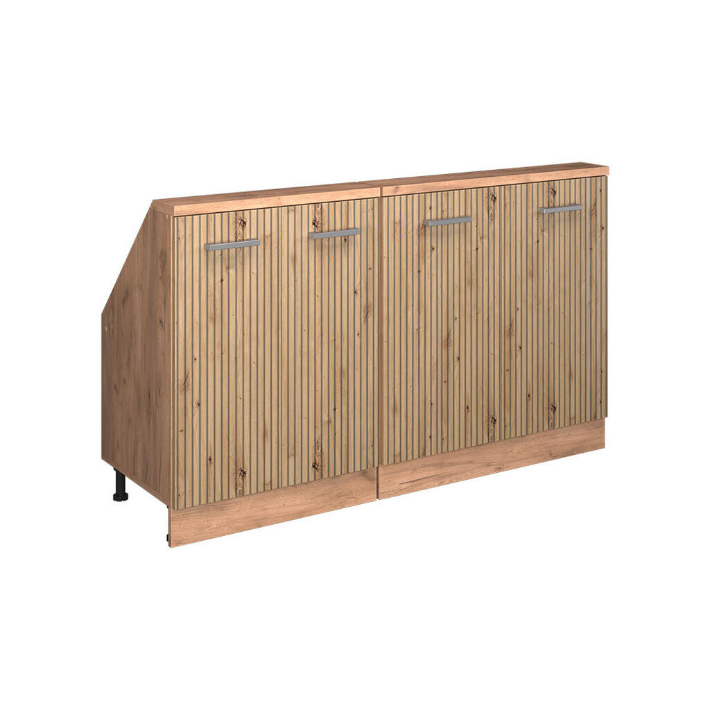 Vicco KUCHYŇSKÁ SKŘÍŇKA POD ŠIKMOU STŘECHU R-Line Řemeslný dub 140 cm Sada 2 kusů
