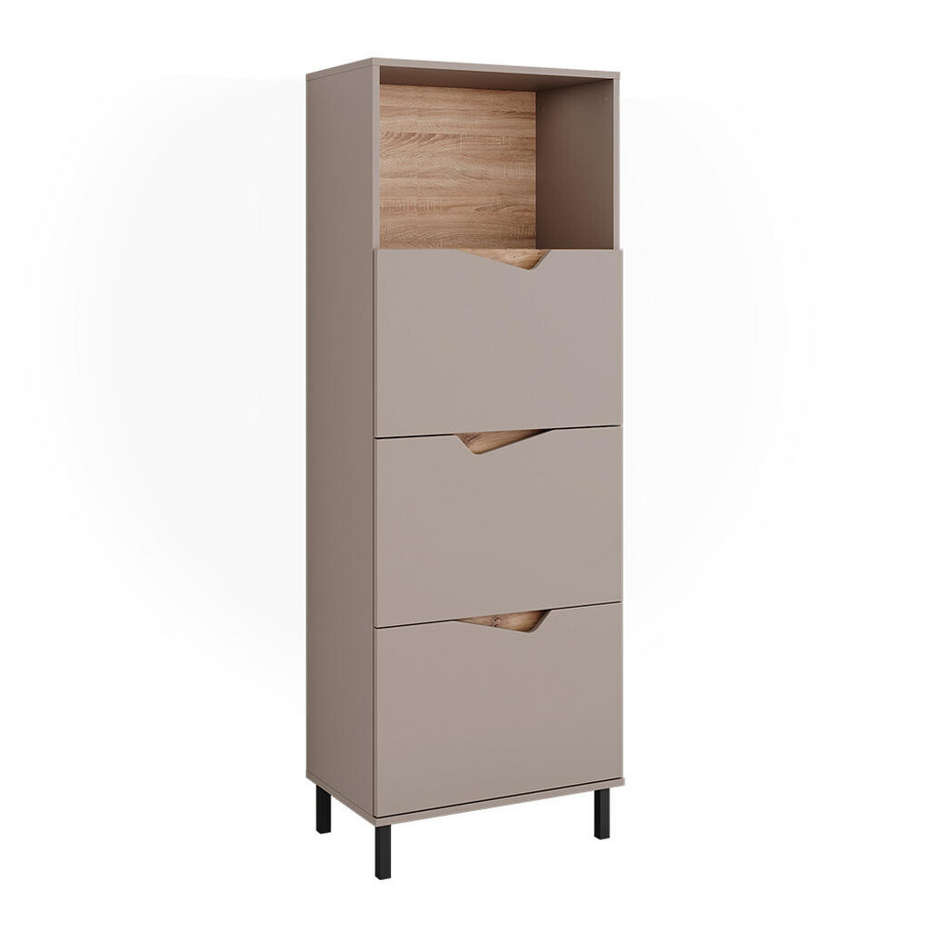 Vicco KREDENC Marelle Šedá 60 x 169.5 cm se 4 přihrádkami