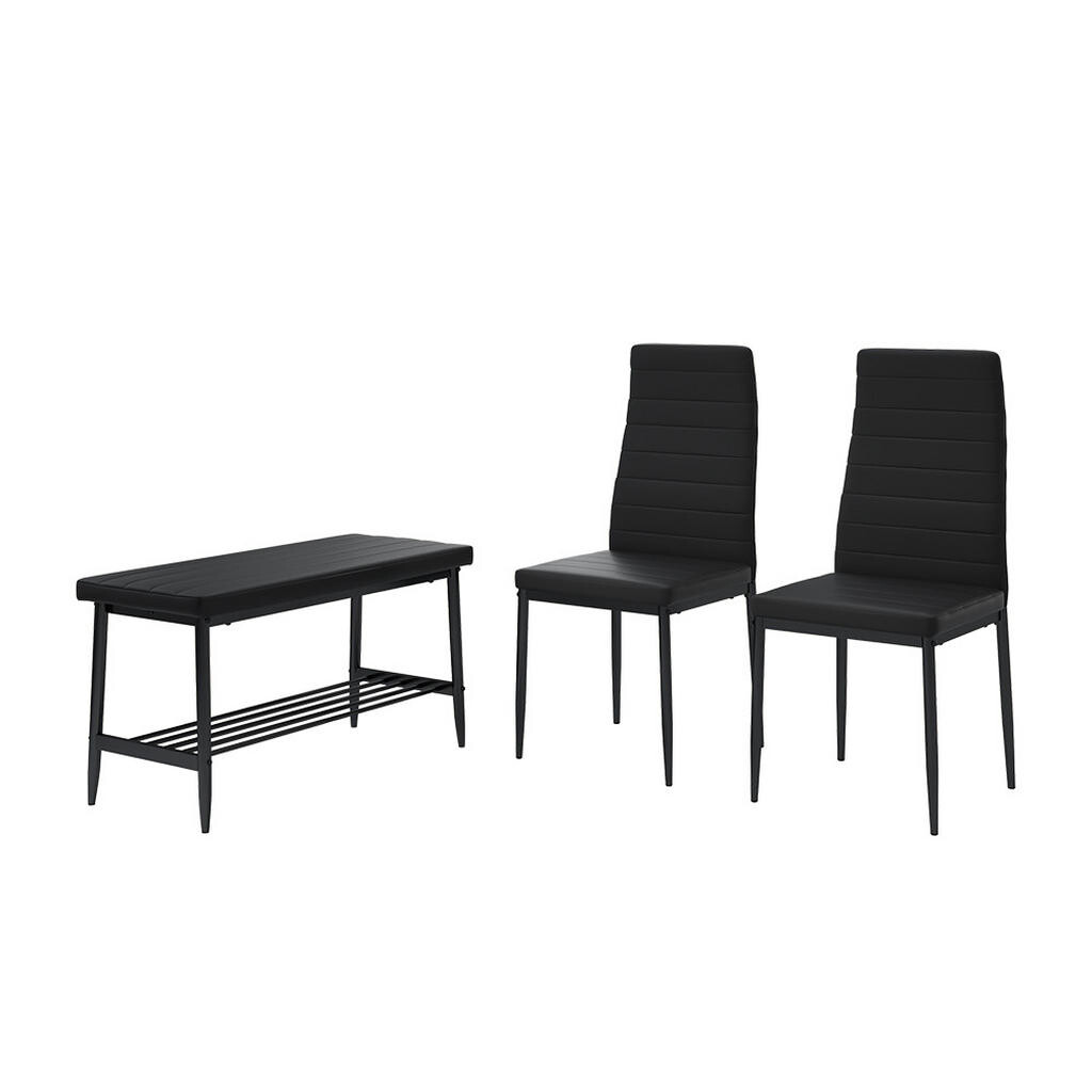 Vicco LAVICE A ŽIDLE Grand Černá 85 x 46.5 cm 3dílná sada