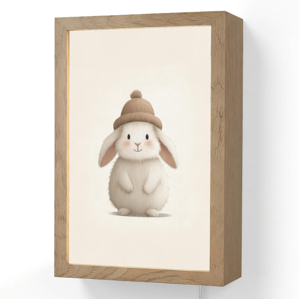 OnlyWow NÁSTĚNNÁ LAMPA Králík - Klobouk - Uši - béžový 20x30 cm