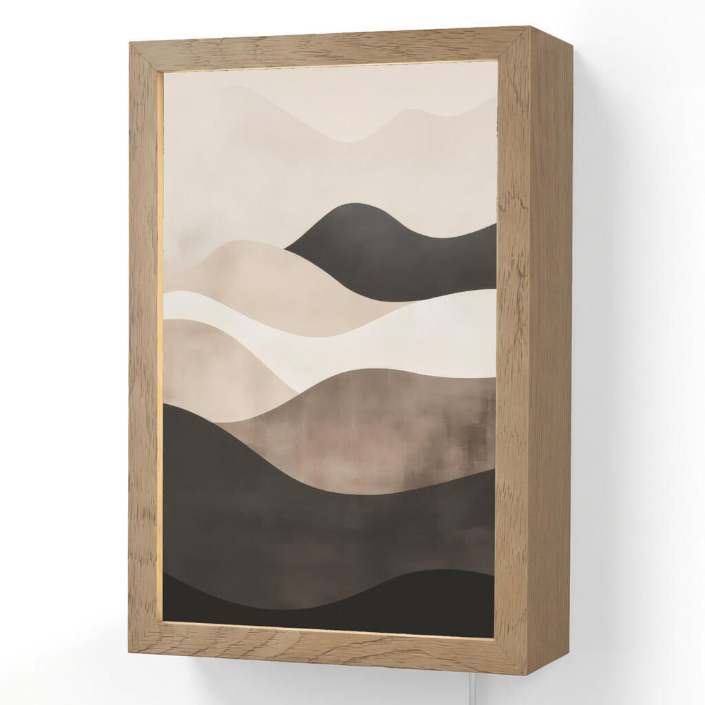 OnlyWow NÁSTĚNNÁ LAMPA Abstraktní - Krajina - Vlny - Krémová barva 20x30 cm