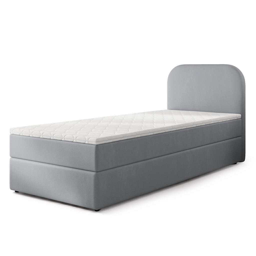 MASSENO AMERICKÁ POSTEL CERIA 80x200 cm, s matrací a úložným prostorem, KRONOS 15, Grau