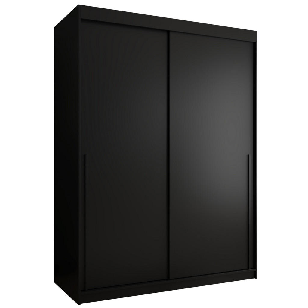 Home Collective ŠATNÍ SKŘÍŇ S POSUVNÝMI DVEŘMI 150 cm šířka, černá s černým úchytem
