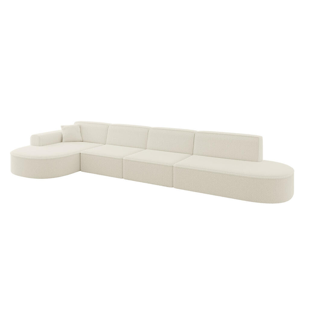 ALTDECOR ROHOVÁ SEDACÍ SOUPRAVA s otomanem vlevo MARI-L3 – 413 x 171 x 79 cm, béžová buklé