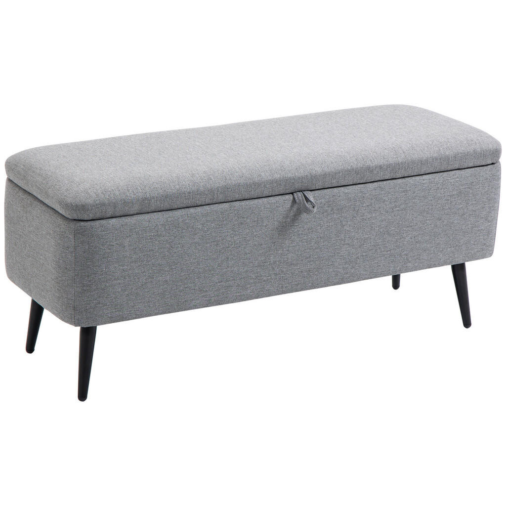 HOMCOM LAVIČKA S ÚLOŽNÝM PROSTOREM, vzhled lnu, do obývacího pokoje, 101 x 38,5 x 44,5 cm