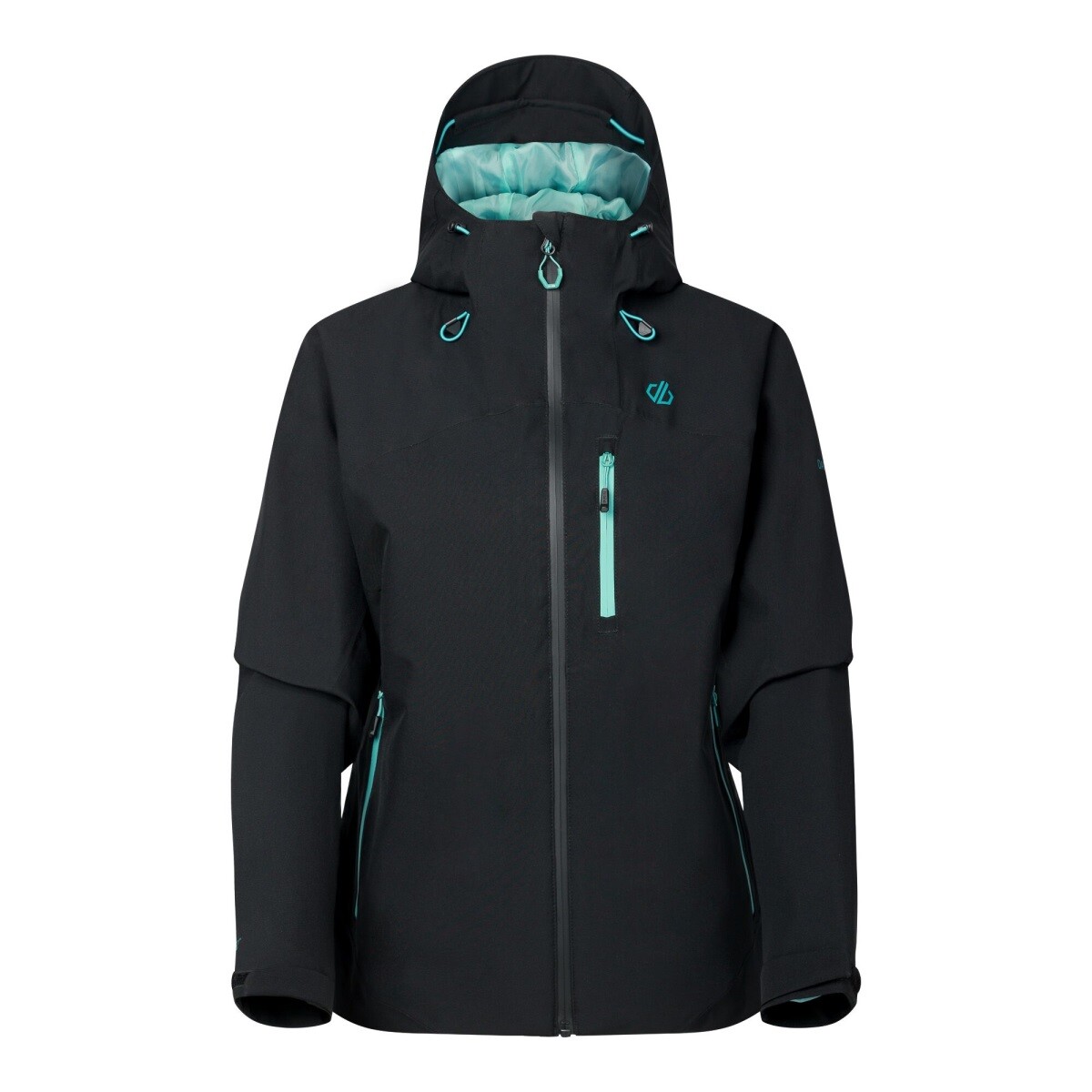 Dámská outdoorová bunda dare2b torrek iii černá/tyrkysová 34