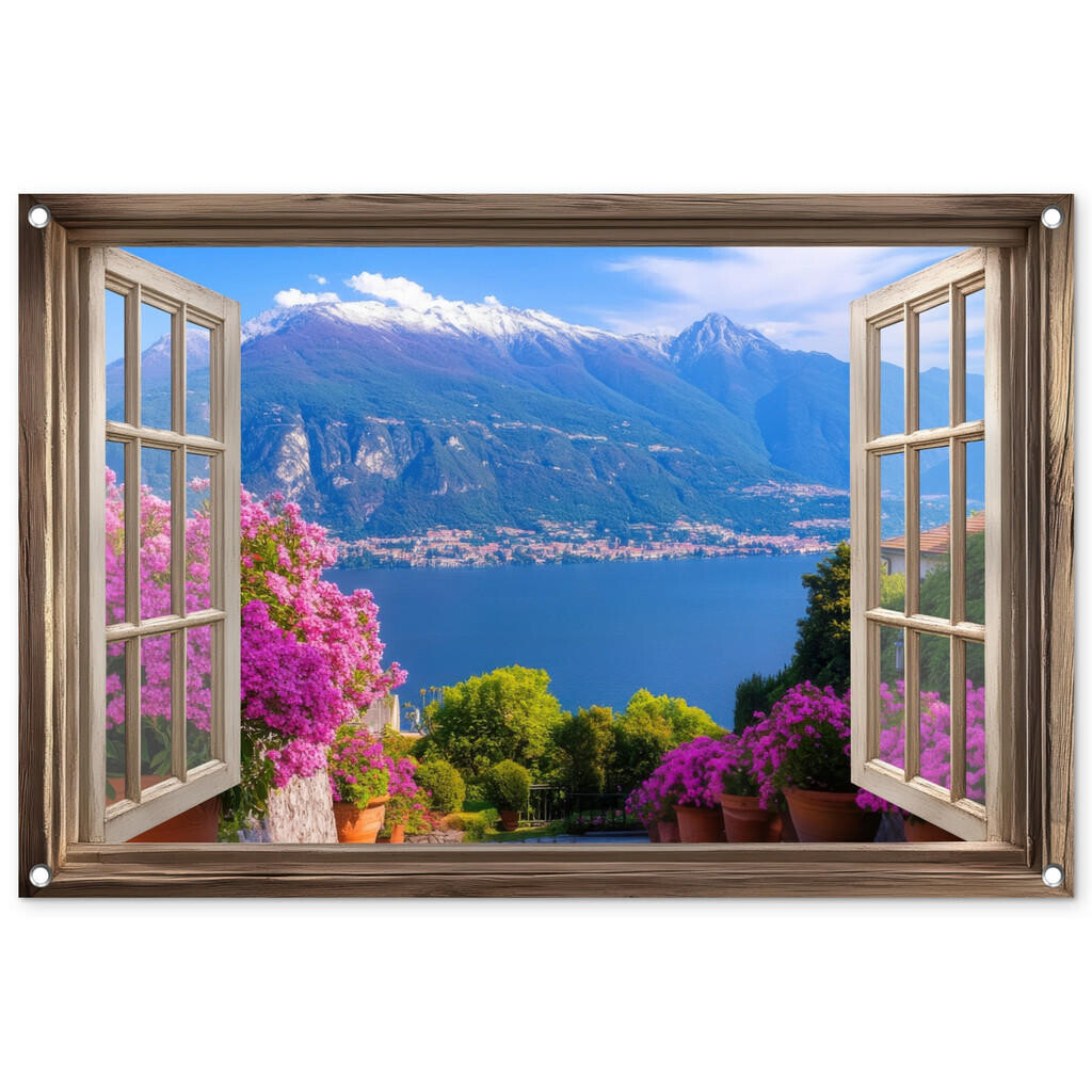 OnlyWow ZAHRADNÍ PLAKÁT Průhled - Hory - Krajina - Výhledy - Jezero 90x60 cm
