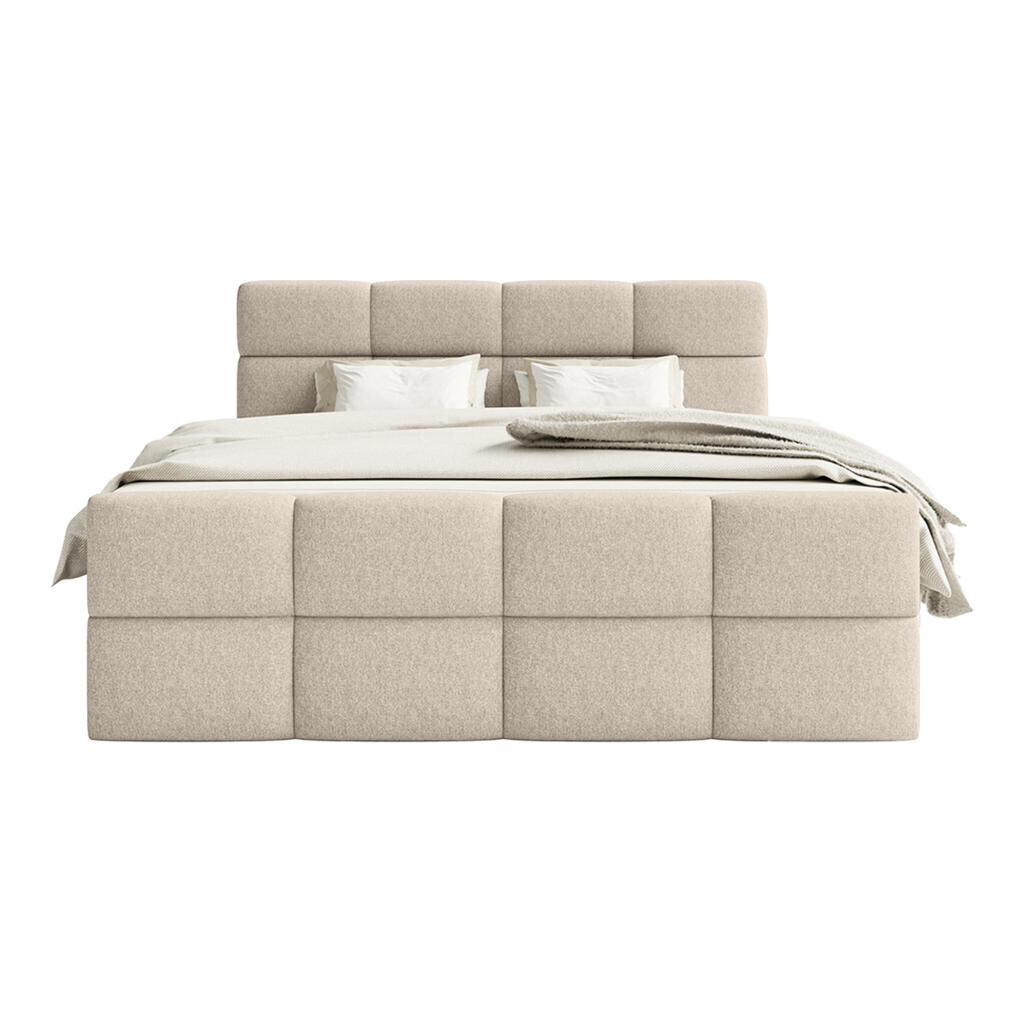 Fedve BOXSPRINGOVÁ POSTEL ALZEA 200x200 cm, Béžová