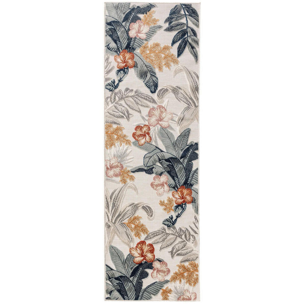 benuta VNITŘNÍ a venkovní běhoun Flora Vícebarevné 80x250 cm