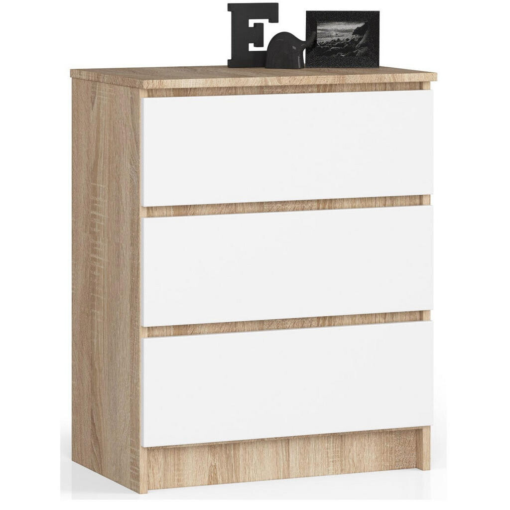 RAUMHIRSCH FURNITURE KOMODA dub Sonoma, bílá 77/60/40