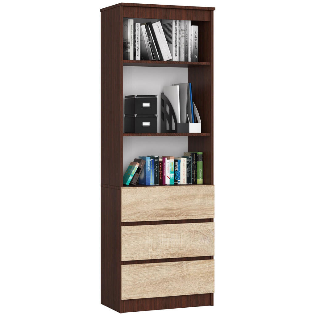 RAUMHIRSCH FURNITURE STOJANOVÁ POLIČKA Tmavě hnědá, dub Sonoma 180/60/35
