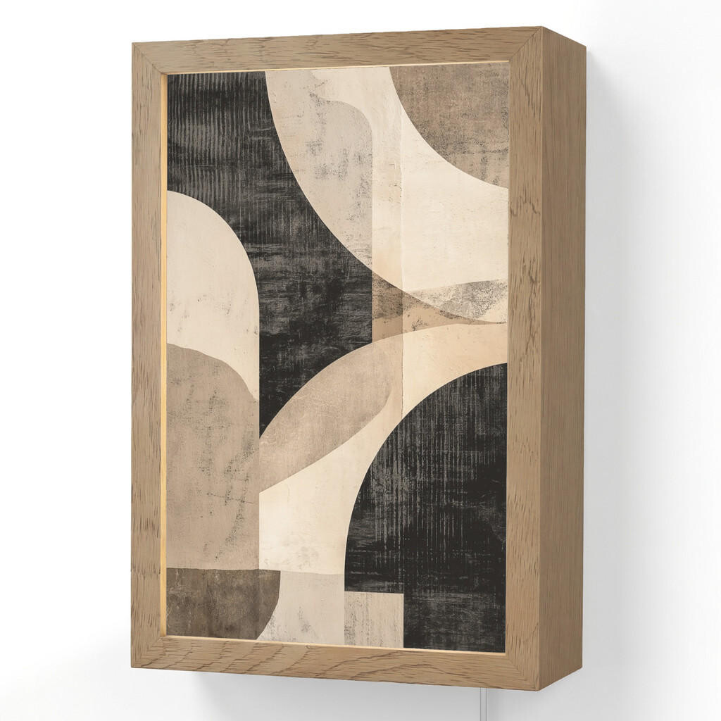OnlyWow NÁSTĚNNÁ LAMPA Abstraktní - Tvary - Moderní - Béžová 20x30 cm