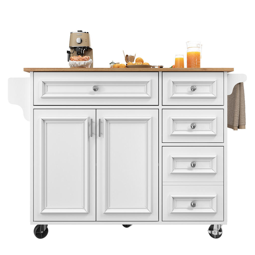 FLIEKS KUCHYŇSKÝ VOZÍK 110x45–75x92cm Úložný Bílý