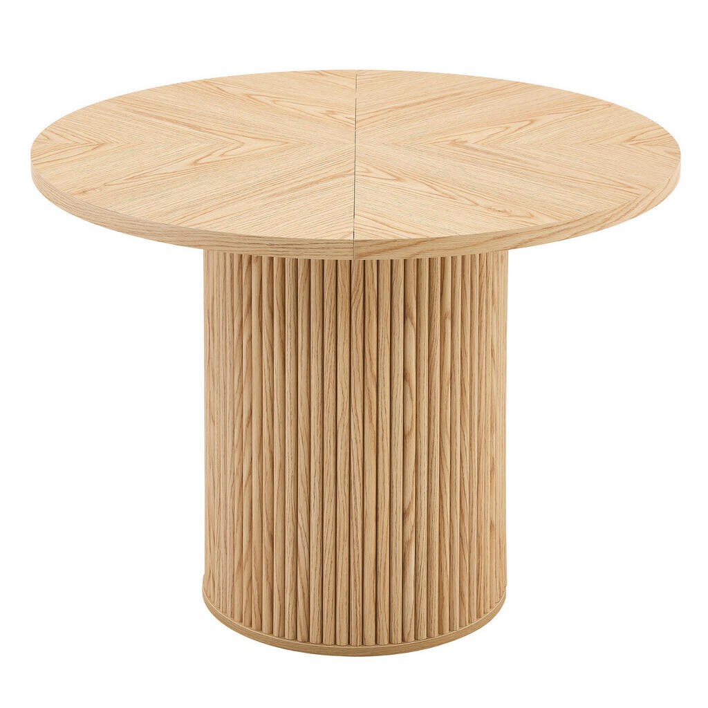 OKWISH JÍDELNÍ stůl 100/100/76 cm v přírodním dekoru z MDF a kovu s úložným prostorem