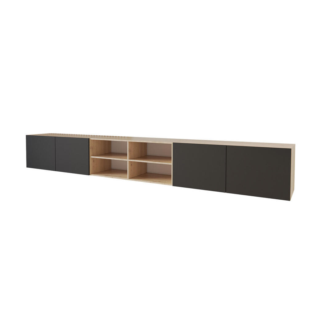 ALTDECOR NÍZKÁ komoda ELIO-W 3x100x40x40 cm – Artisan / černá