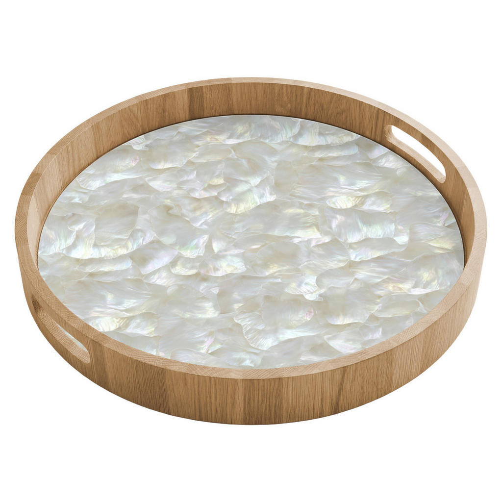 OnlyWow SERVÍROVACÍ PODNOS Perleťový lesk - Bílá - Shell 40x40 cm