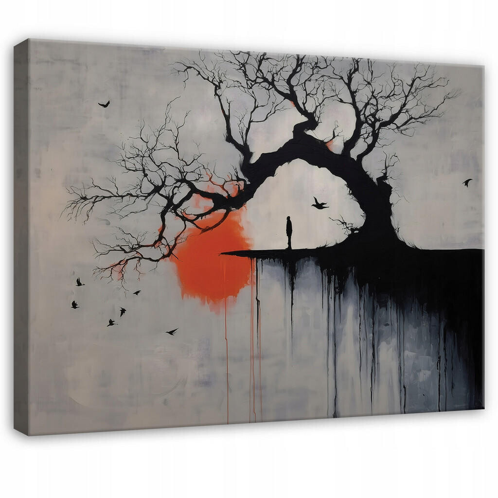Wallarena OBRAZ na plátně Abstraktní strom Černý 100x70 cm