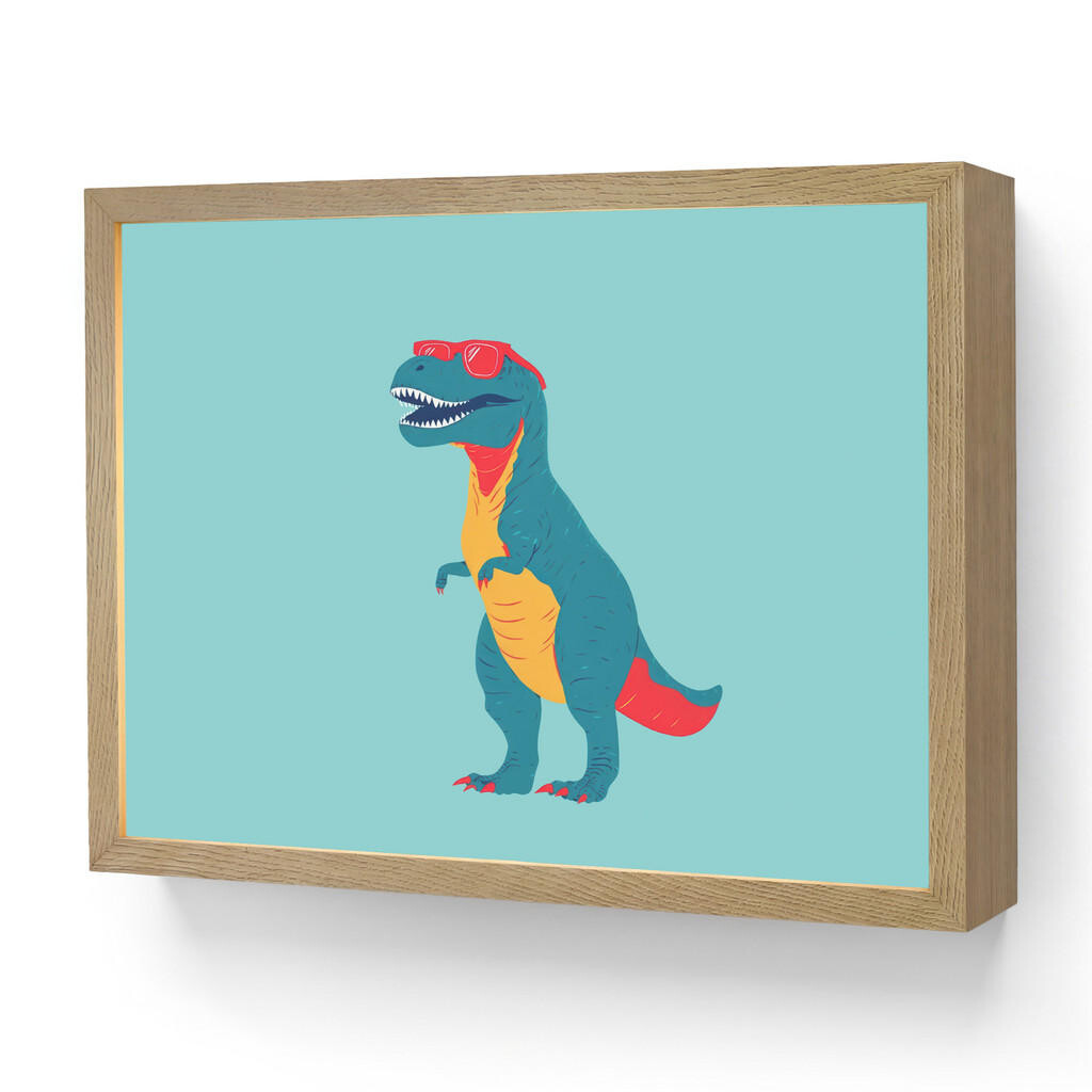 OnlyWow NÁSTĚNNÁ LAMPA S AKUMULÁTOREM Dinosaurus - Modrá - Sluneční brýle 40x30 cm