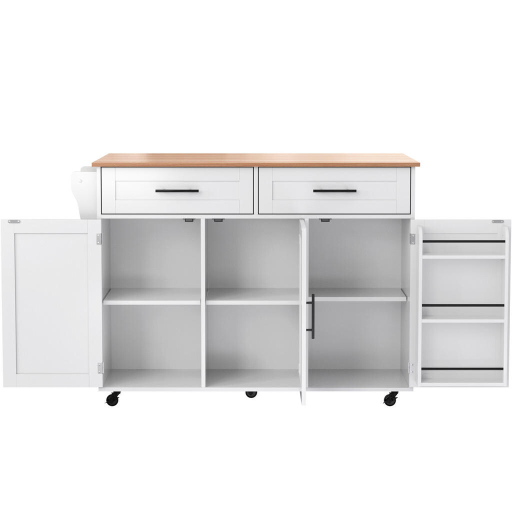 OKWISH SERVÍROVACÍ vozík 129/46(71)/91,5 cm bílý z MDF s výklopnou deskou a kolečky