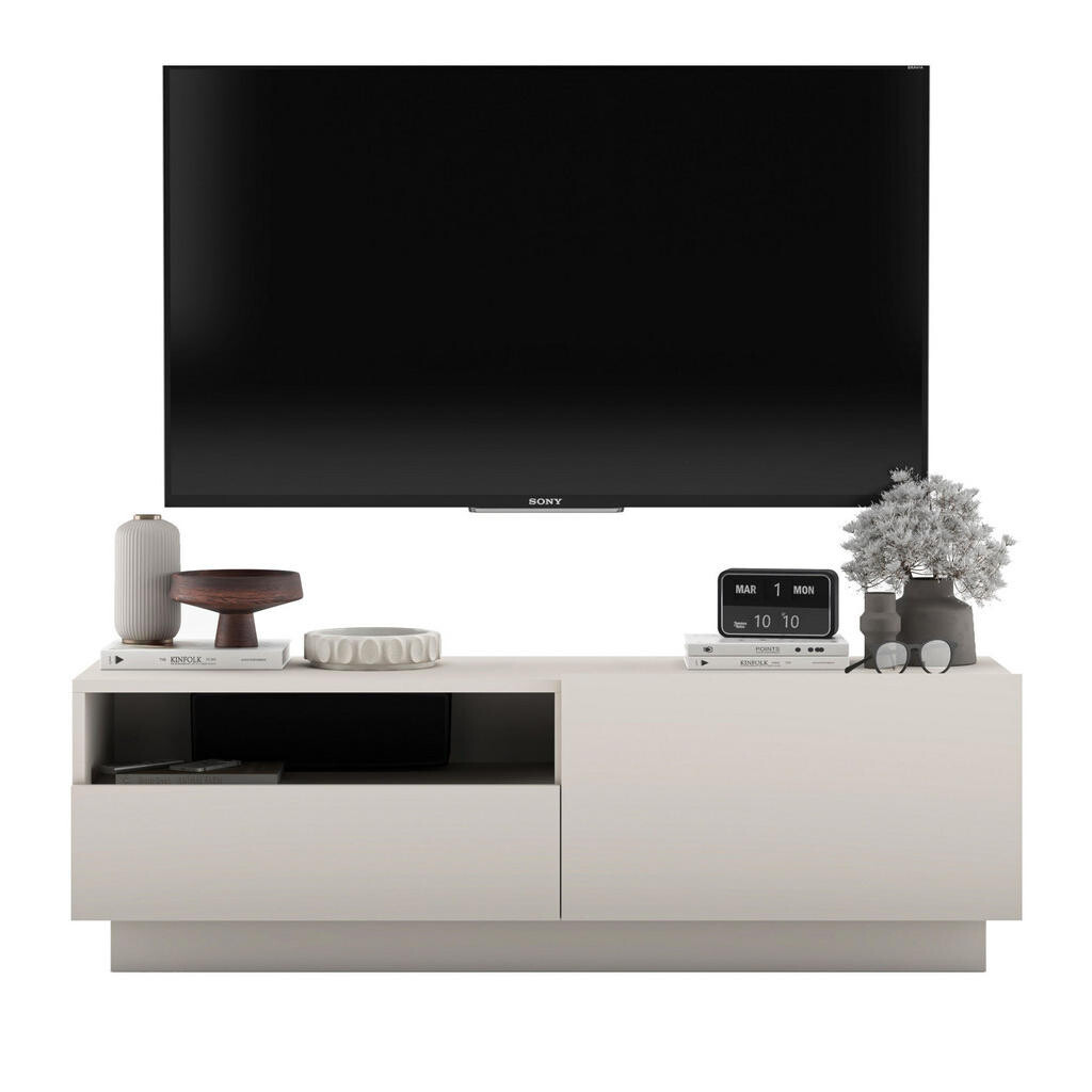 Meble Lindner TV stolek Enjoy Kašmír mat 120 cm se zásuvkou a soklem