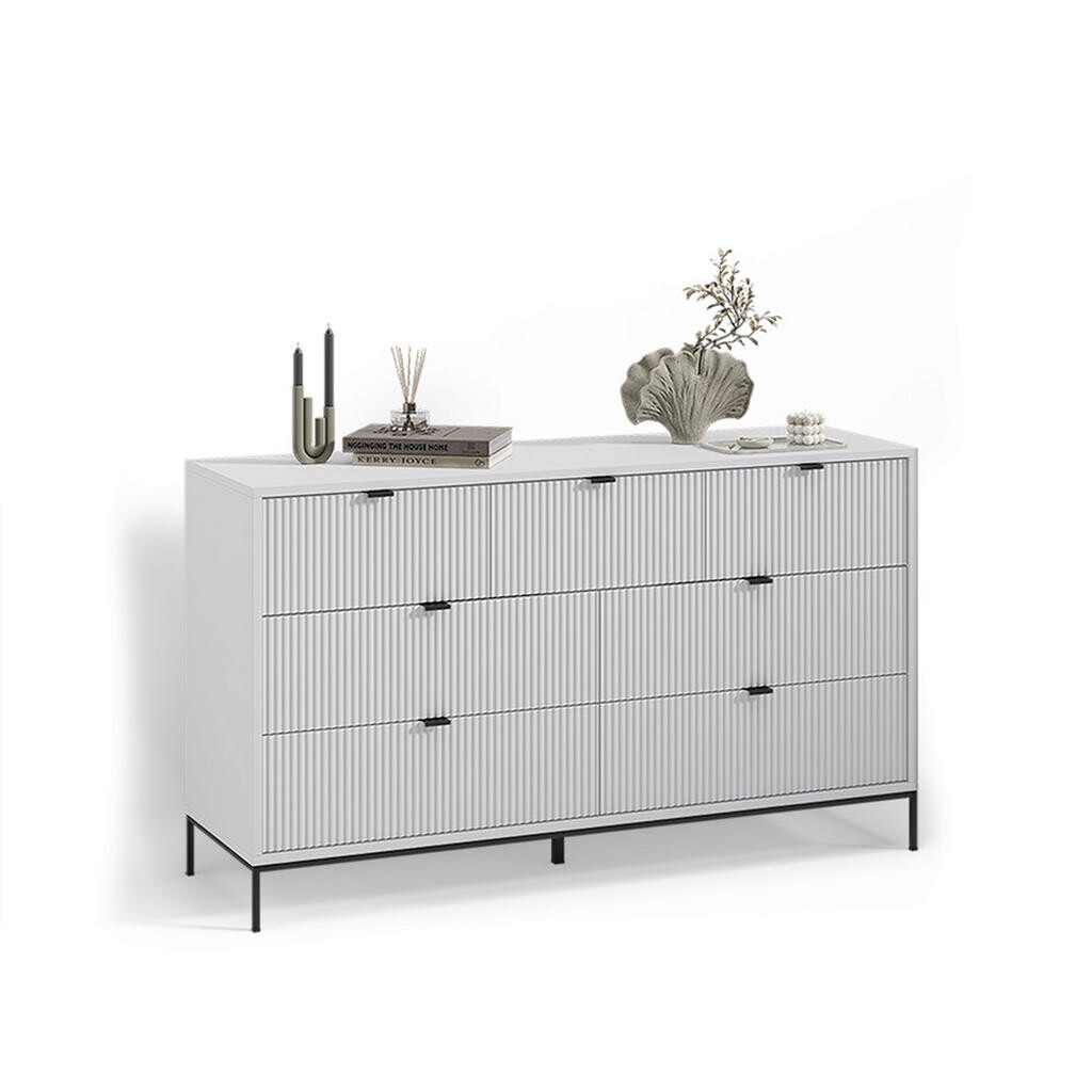 Livinity® PŘÍBORNÍK Aterno Bílá 42 x 81 cm se 7 zásuvkami