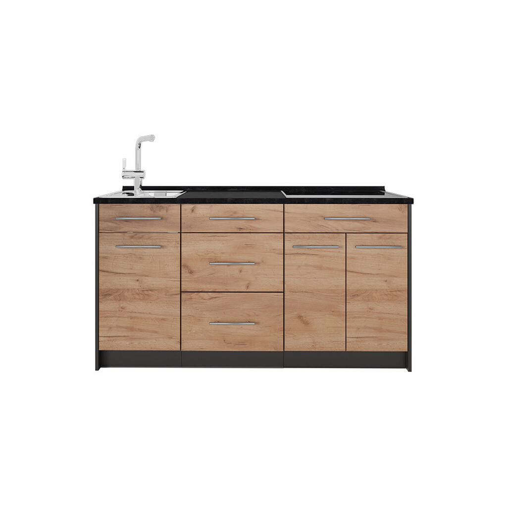 Vicco KUCHYŇSKÝ BLOK Fame-Line, Zlatý mocný dub/Antracit, 150 cm, PD Antracit