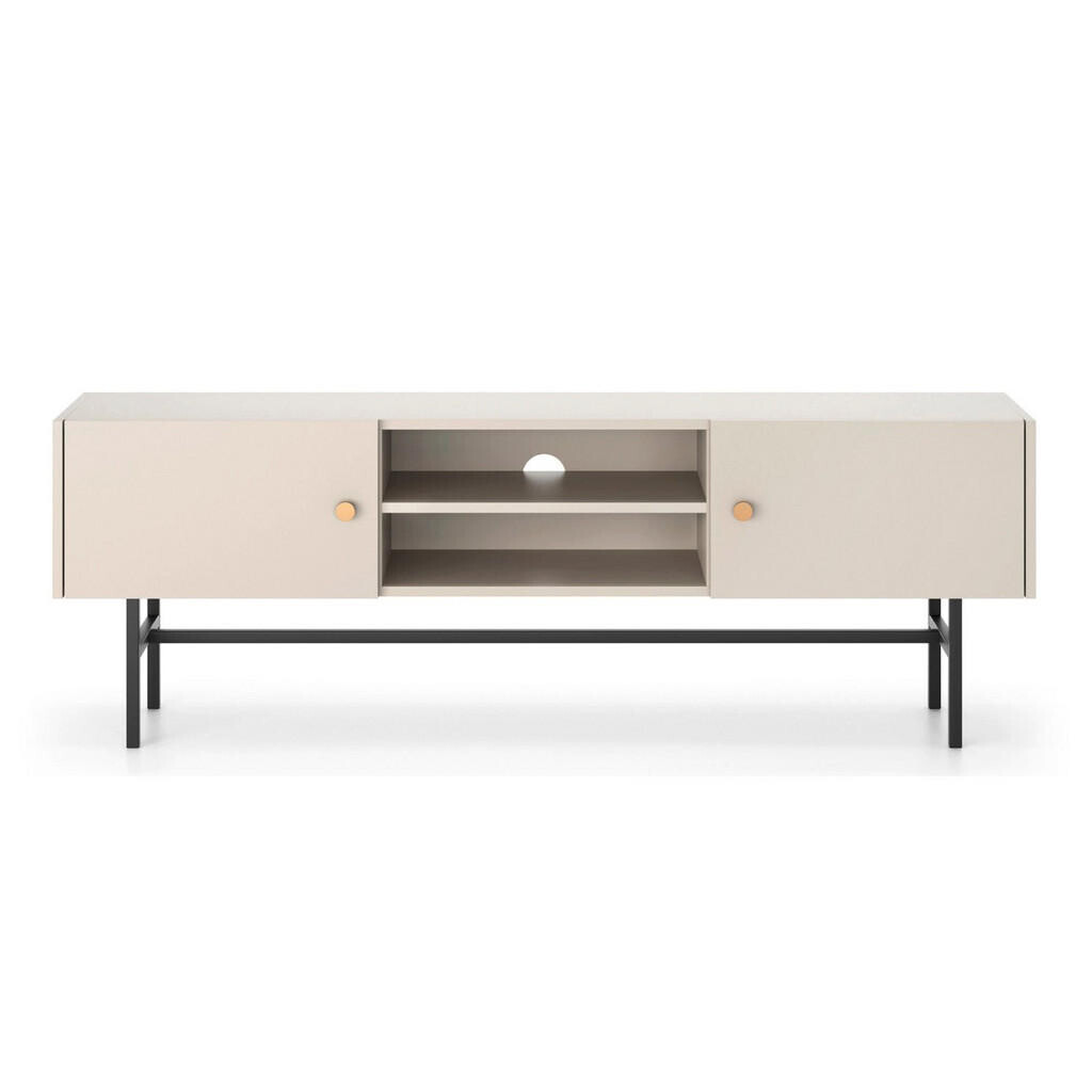 Selsey TV stolek Divenos šedobéžový se zlatými akcenty 155/52/35 cm