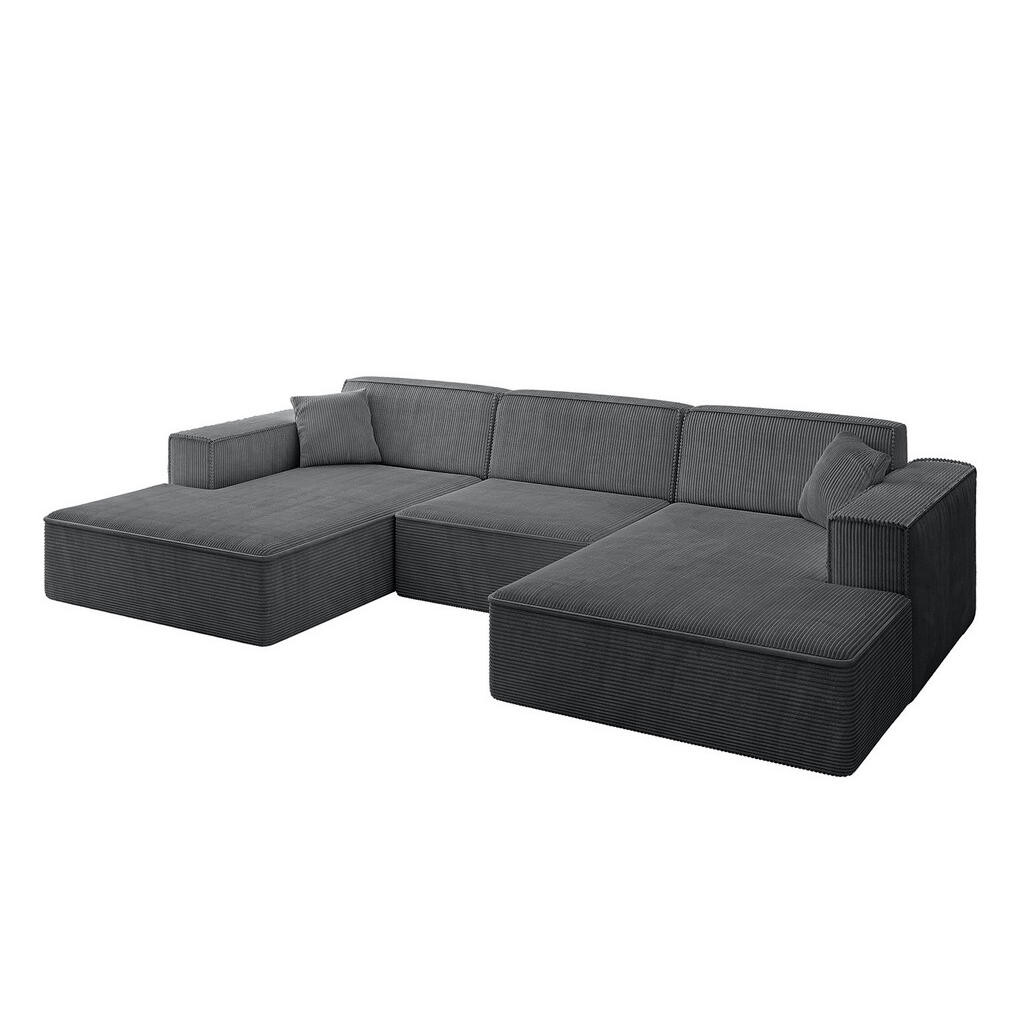 ALTDECOR SEDACÍ souprava IREA-U1-v4 – 301 x 165 x 77 cm tmavě šedá