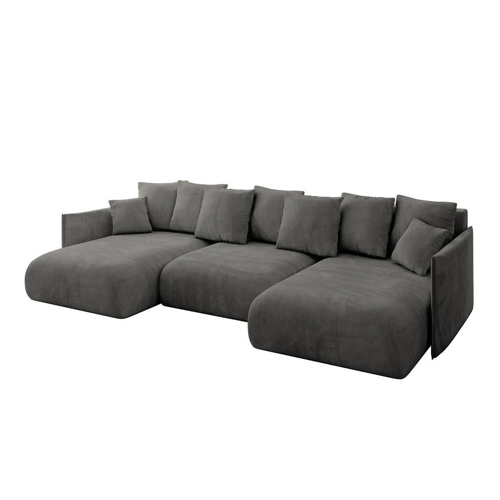 ALTDECOR SEDACÍ SOUPRAVA s funkcí lůžka a úložným prostorem pod postelí ONESK-U 317x177x72 tmavě šedá varianta veluru