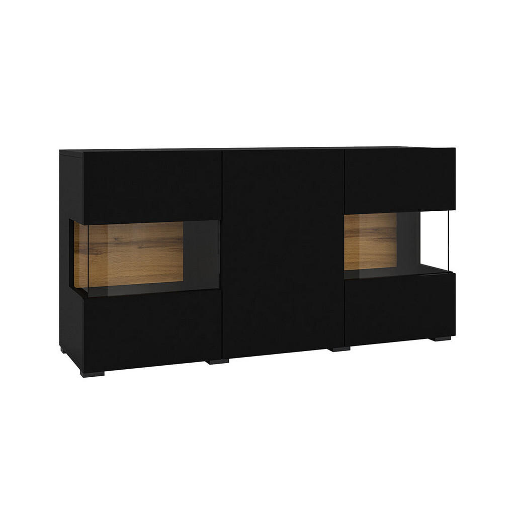 Petits-meubles SIDEBOARD Glora Černá a dřevo