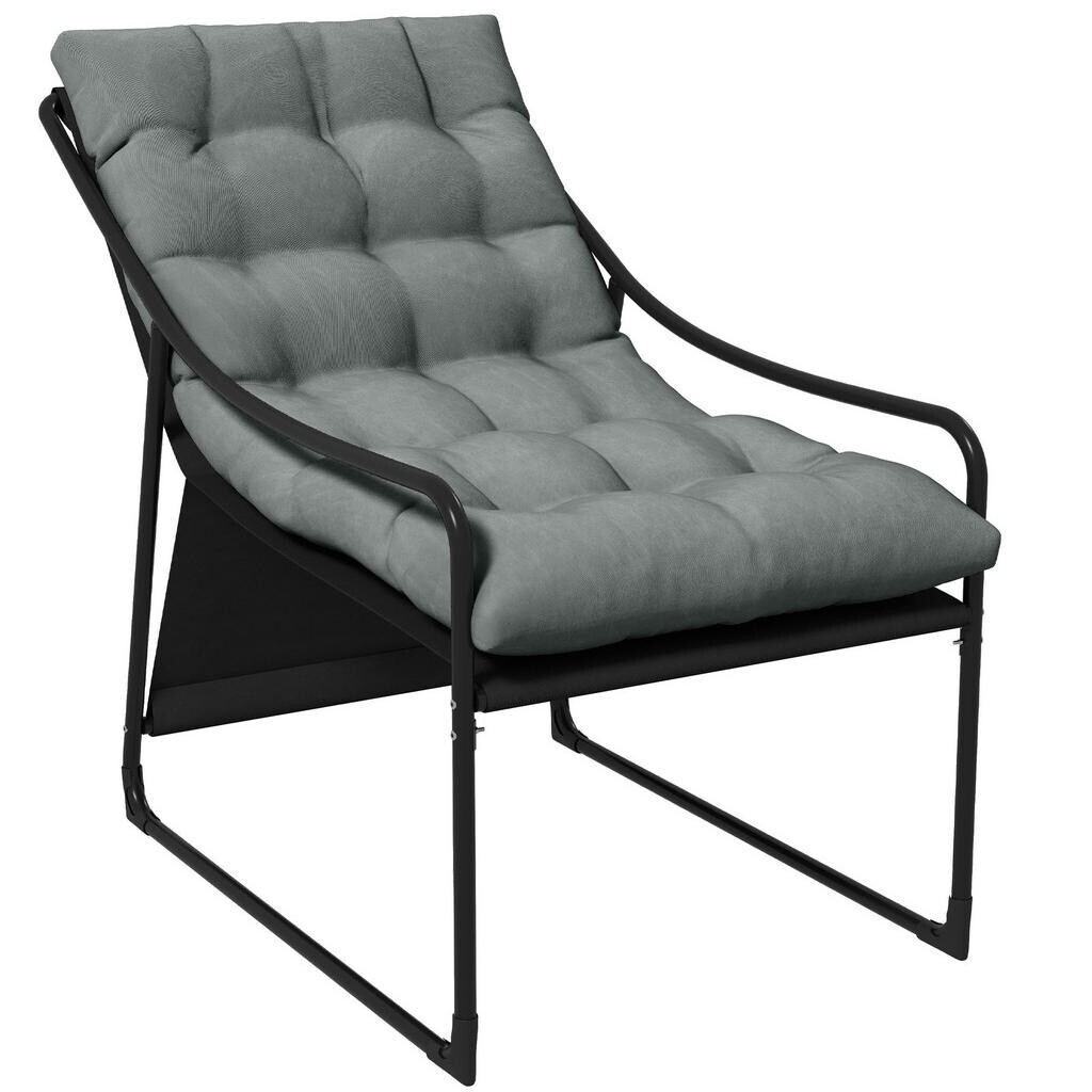 Redom ZAHRADNÍ křeslo 110/62/88 cm s područkami a 10 cm sedákem, ocelové, Šedá