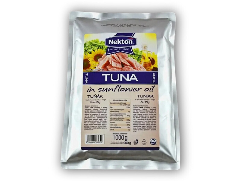 Grizly NEKTON Tuňák ve slunečnicovém oleji kousky 1000g