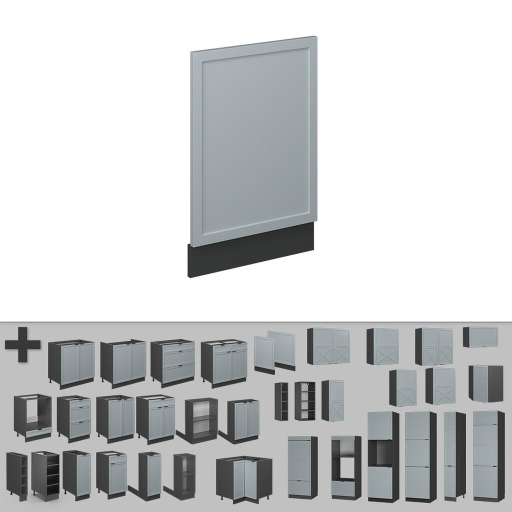 Vicco PŘEDNÍ PANEL Fame-Line Světle modrošedá 45 cm , PD Dub
