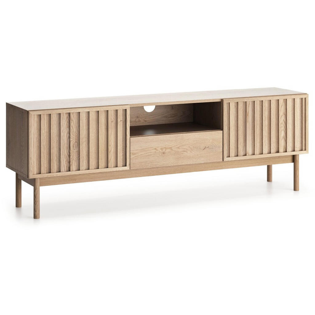 Beautysofa NÍZKÁ komoda Sapporo se 2 dvířky a zásuvkou, 160 cm, dub Cremona