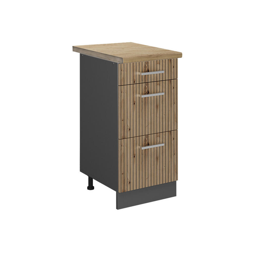 Vicco SPODNÍ SKŘÍŇKA KUCHYŇSKÉ LINKY R-Line Řemeslný dub 40 cm se zásuvkami, PD Dub