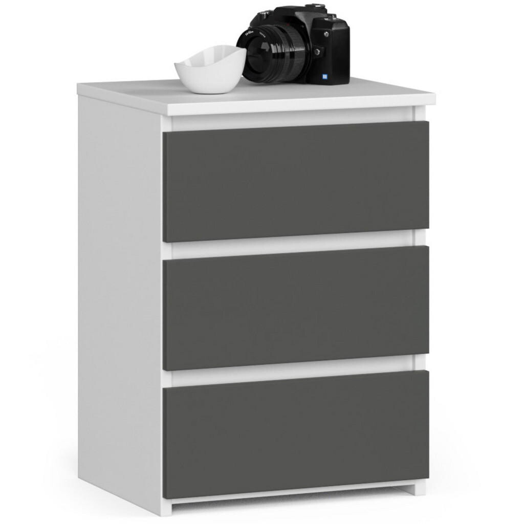 RAUMHIRSCH FURNITURE KOMODA Bílá, grafitově šedá 57/40/35