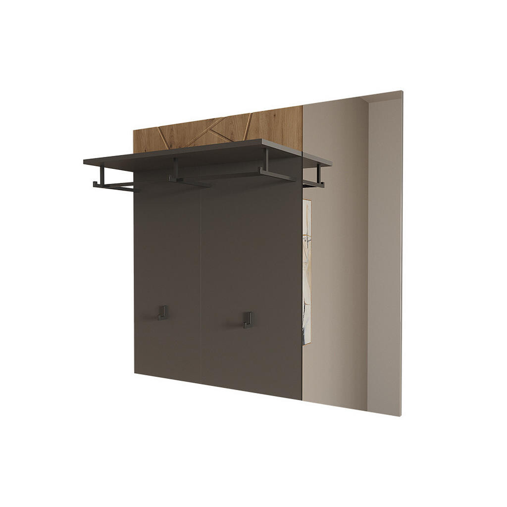Vicco NÁSTĚNNÝ VĚŠÁK Irma Antracit/Artisan 106 x 95.8 cm se zrcadlem